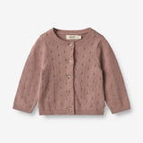 Wheat Strikket Cardigan Maia | Baby Knitted Tops 1349 lavender rose