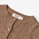 Wheat Main  Strikket Cardigan Maia | Baby Knitted Tops 3004 cocoa brown