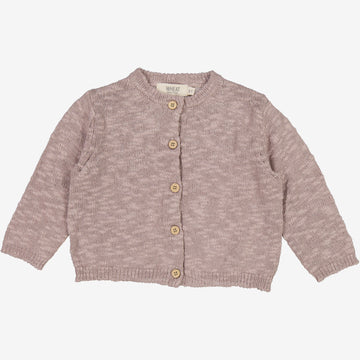 Wheat Main  Strikket Cardigan Mille | Baby Knitted Tops 1494 purple dove
