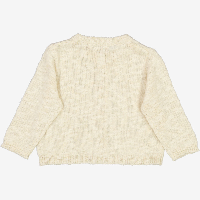 Wheat Main  Strikket Cardigan Mille | Baby Knitted Tops 3129 eggshell 