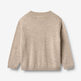 Wheat Main Strikket Cardigan Nico Knitted Tops 9574 warm sand melange