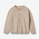 Wheat Main Strikket Cardigan Nico Knitted Tops 9574 warm sand melange
