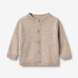 Wheat Main Strikket Cardigan Nico Knitted Tops 9574 warm sand melange