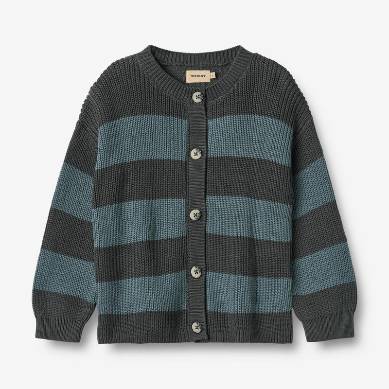 Wheat Main Strikket Cardigan Noor Knitted Tops 9572 stormy weather stripe