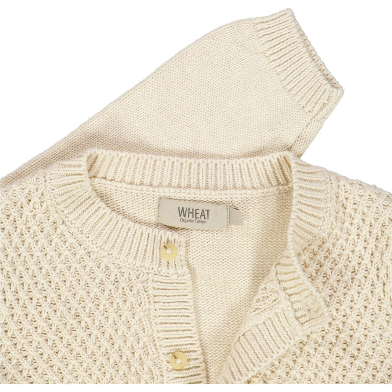 Wheat Main Strikket Cardigan Ray Knitted Tops 1101 cloud melange