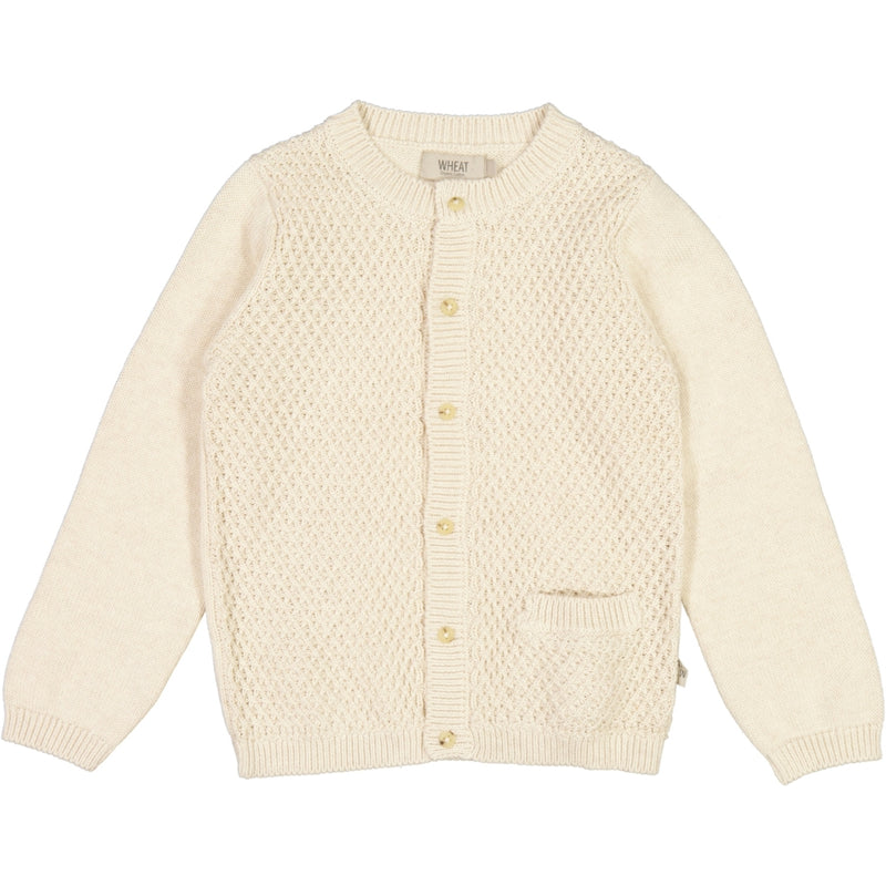 Wheat Main Strikket Cardigan Ray Knitted Tops 1101 cloud melange