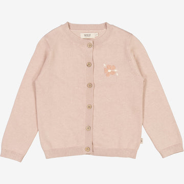 Wheat Main  Strikket Cardigan Suzy Broderi Knitted Tops 1356 pale lilac