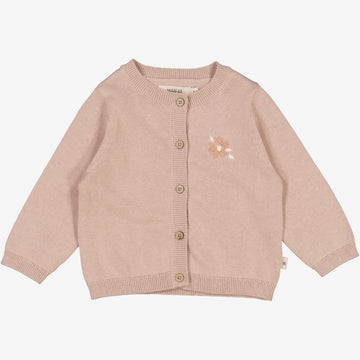 Wheat Main  Strikket Cardigan Suzy Broderi | Baby Knitted Tops 1356 pale lilac