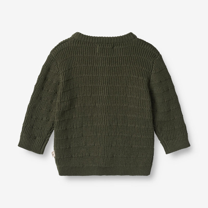 Wheat Main  Strikket Cardigan Villy | Baby Knitted Tops 1687 forest night