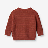 Wheat Main  Strikket Cardigan Villy | Baby Knitted Tops 2072 red