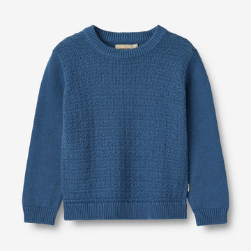 Wheat Main Strikket Genser Borris Knitted Tops 1173 deep ocean