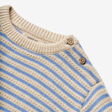Wheat Main  Strikket Genser Chris Knitted Tops 4103 azure stripe