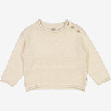 Wheat Strikket Genser Gunnar | Baby Knitted Tops 1101 cloud melange