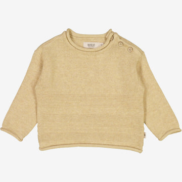 Wheat Main  Strikket Genser Gunnar | Baby Knitted Tops 9306 seeds melange