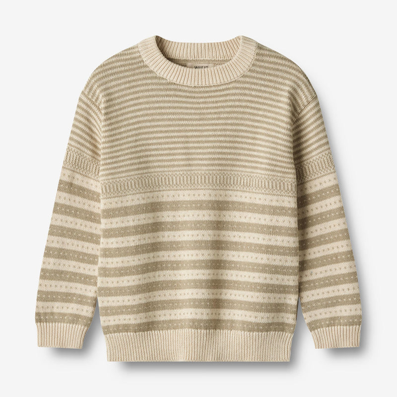 Wheat Main  Strikket Genser Janus Knitted Tops 0172 grey sand