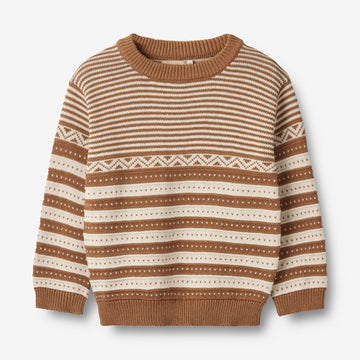 Wheat Main Strikket Genser Jan Knitted Tops 5073 caramel
