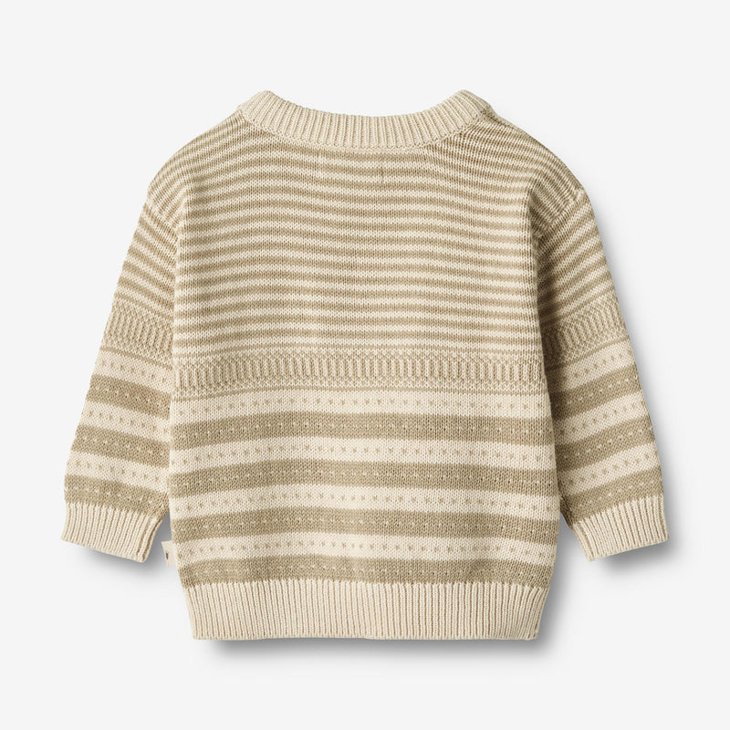 Wheat Main  Strikket Genser Janus Knitted Tops 0172 grey sand