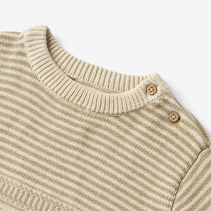 Wheat Main  Strikket Genser Janus Knitted Tops 0172 grey sand