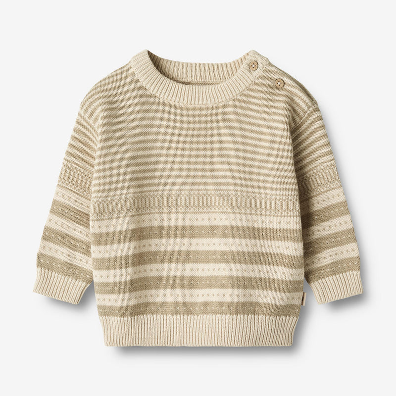 Wheat Main  Strikket Genser Janus Knitted Tops 0172 grey sand