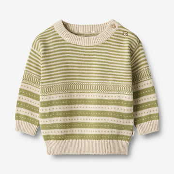 Wheat Main  Strikket Genser Janus Knitted Tops 4122 sage