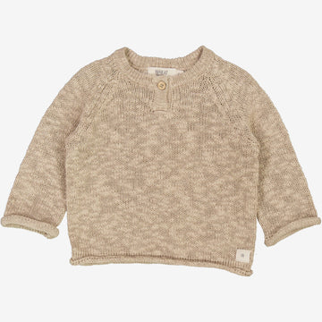 Wheat Main  Strikket Genser Kaj | Baby Knitted Tops 1096 warm stone