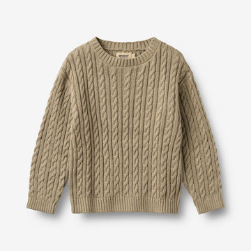 Wheat Main Strikket Genser L/S Oliver Pullover 0070 gravel