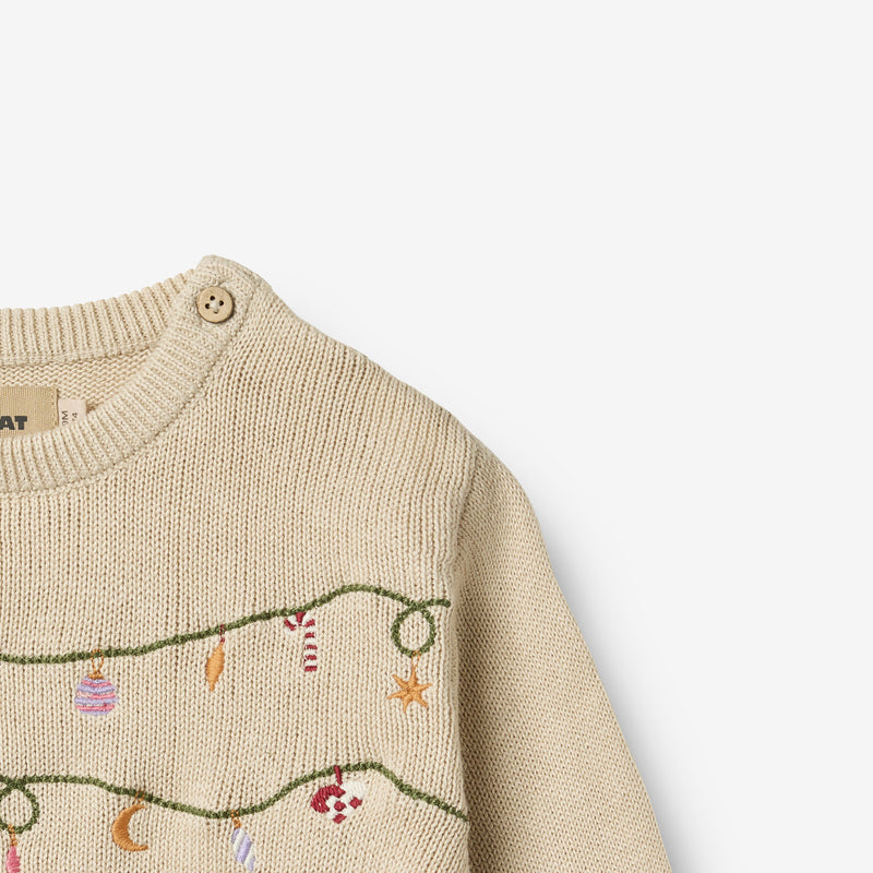Wheat Main Strikket Genser Lisa Knitted Tops 3191 offwhite