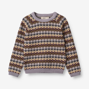 Wheat Main  Strikket Genser Mimi Jacquard Knitted Tops 9404 multi lavender