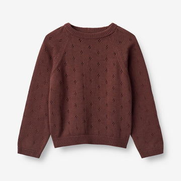 Wheat Main  Strikket Genser Mira Knitted Tops 2118 aubergine