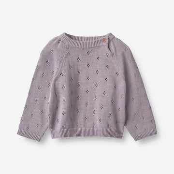 Wheat Main  Strikket Genser Mira | Baby Knitted Tops 1346 lavender
