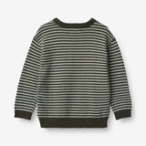 Wheat Main  Strikket Genser Morgan Knitted Tops 1686 forest night stripe