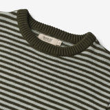Wheat Main  Strikket Genser Morgan Knitted Tops 1686 forest night stripe