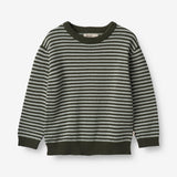 Wheat Main  Strikket Genser Morgan Knitted Tops 1686 forest night stripe