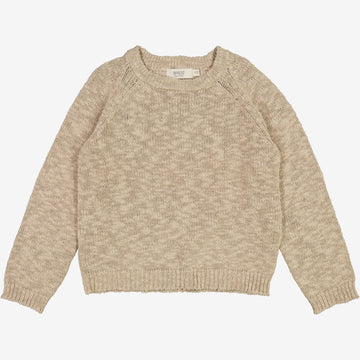 Wheat Main  Strikket Genser Quinn Knitted Tops 1096 warm stone