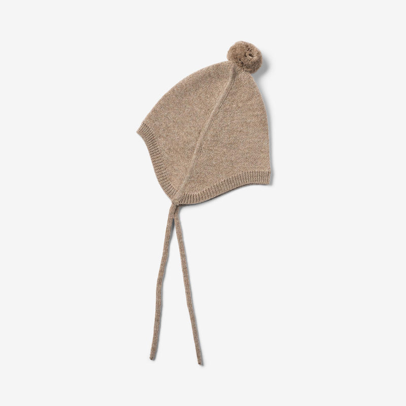 Wheat Outerwear Strikket Lue Liro Accessory 9556 grey camel melange