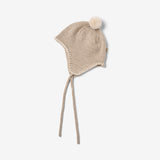 Wheat Outerwear Strikket Lue Pompom Accessory 9574 warm sand melange