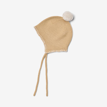 Wheat Outerwear Strikket Lue Pompom Accessory 9730 honey peach