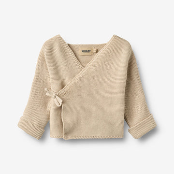 Wheat Main Strikket Omslagskjole L/S Siva Cardigan 3191 offwhite
