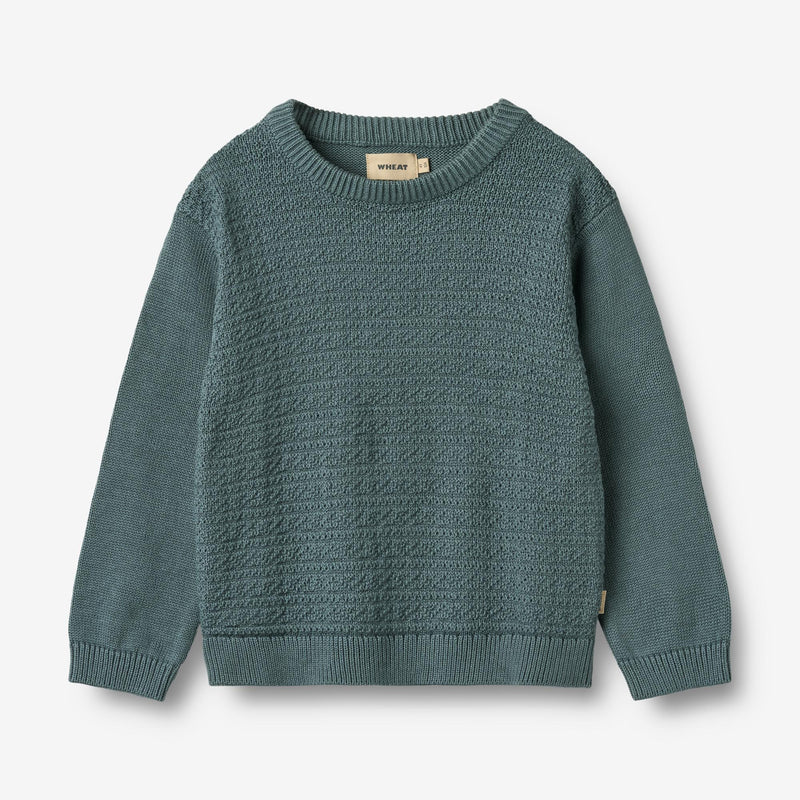 Wheat Main Strikket Pullover Borris Knitted Tops 1460 stormy weather