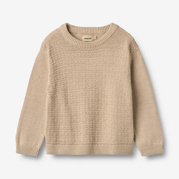 Wheat Main Strikket Pullover Borris Knitted Tops 3354 warm sand