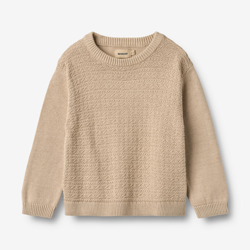 Wheat Main Strikket Pullover Borris Knitted Tops 3354 warm sand