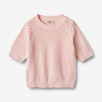 Wheat Main  Strikket Topp S/S Alva Knitted Tops 2281 rose ballet
