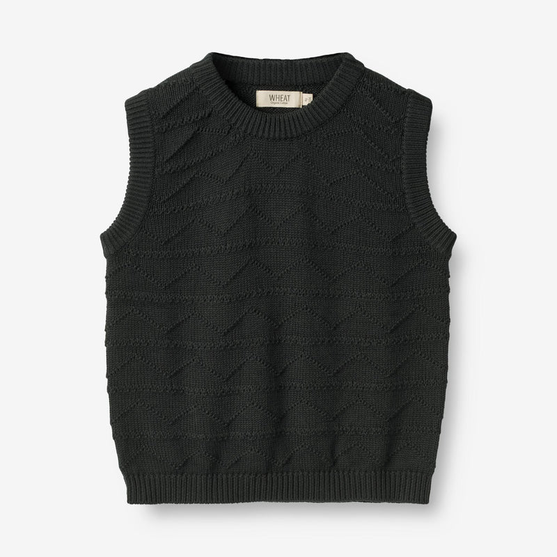 Wheat Main  Strikket Vest Bobby Knitted Tops 1432 navy