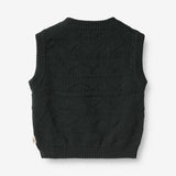 Wheat Main  Strikket Vest Bobby | Baby Knitted Tops 1432 navy