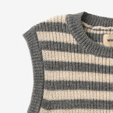 Wheat Main Strikket Vest Ruby Knitted Tops 0175 grey stripe