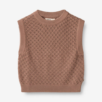 Wheat Main  Strikket Vest Saga Knitted Tops 2121 berry dust