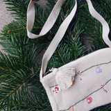 Wheat Main Strikket broderi clutch Accessory 3191 offwhite