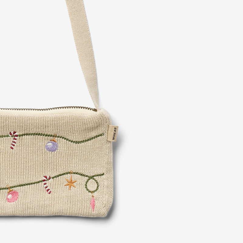 Wheat Main Strikket broderi clutch Accessory 3191 offwhite