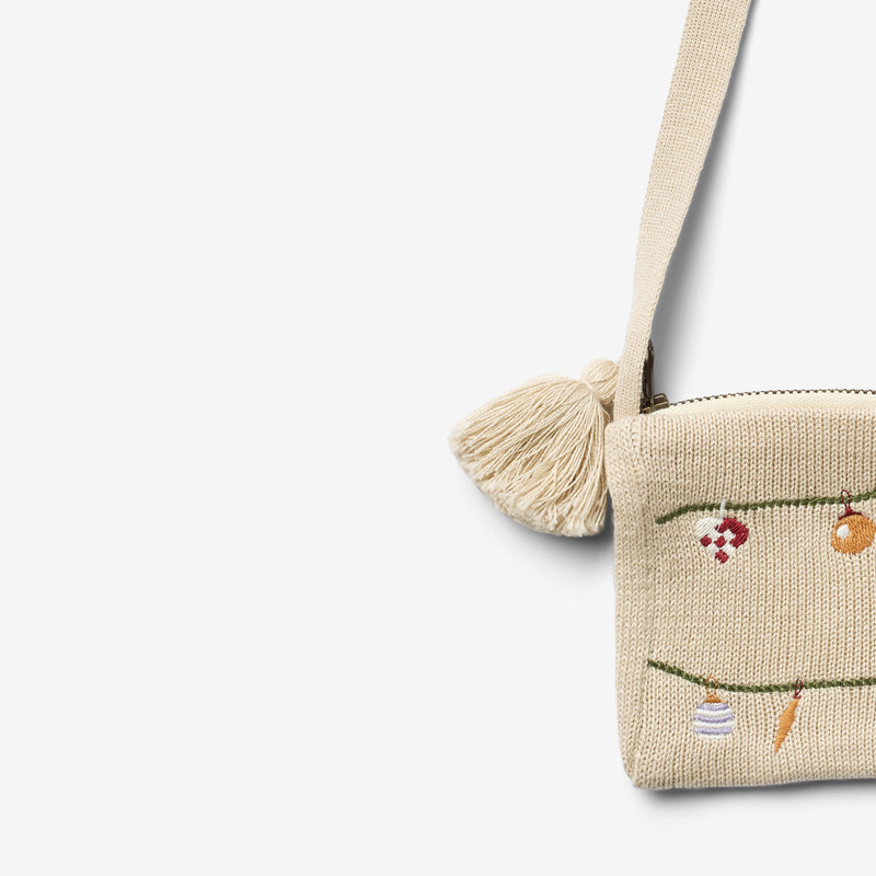 Wheat Main Strikket broderi clutch Accessory 3191 offwhite
