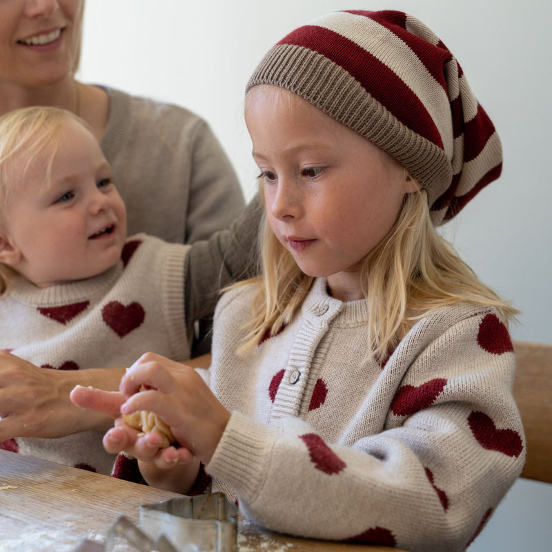 Wheat Main Strikket julelue Outerwear acc. 2078 red stripe